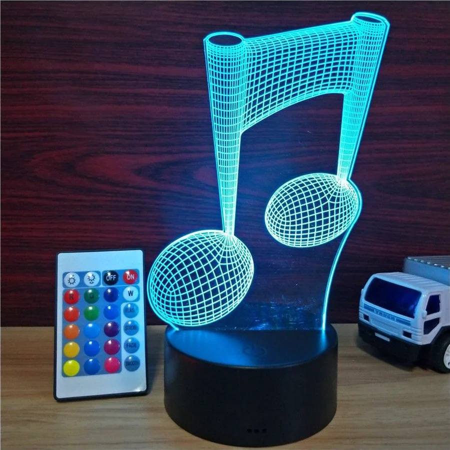 Music Note 3D Decoration Bedside Sleeping Nightlight Touch Colorful USB LED Creative Motion Table Night Light for Child Gift | Лампы и