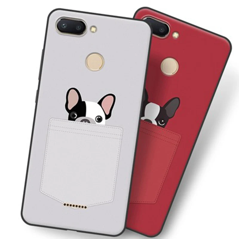 2 шт. чехлы для xiaomi redmi 6 чехол с рисунком из мультфильма мягкая задняя крышка redmi6 red