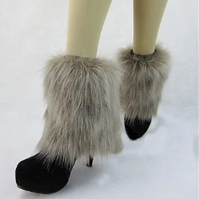 

Winter Women Warm Fur Leg Warmers Fashion White,Black,Khaki Faux Fox Fur Foot Cover Leg Sleeve Shaggy Fur Leg Warmers