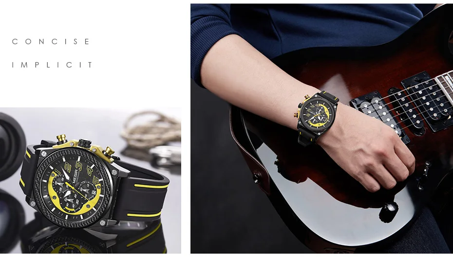 MEGIR Watch Men Sport Watches Army Top Brand Waterproof Auto Date Chronograph Luminous Hand Fashion Military Clock Montre Homme