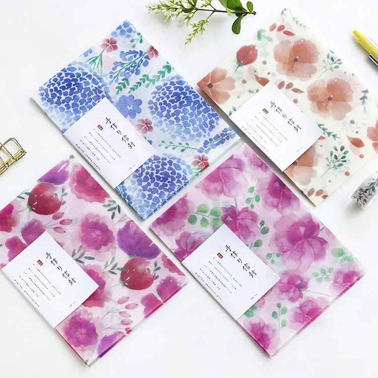

3 Envelopes/Pack Various Beautiful Flower Parchment Paper Envelope For Gift Korean Stationery
