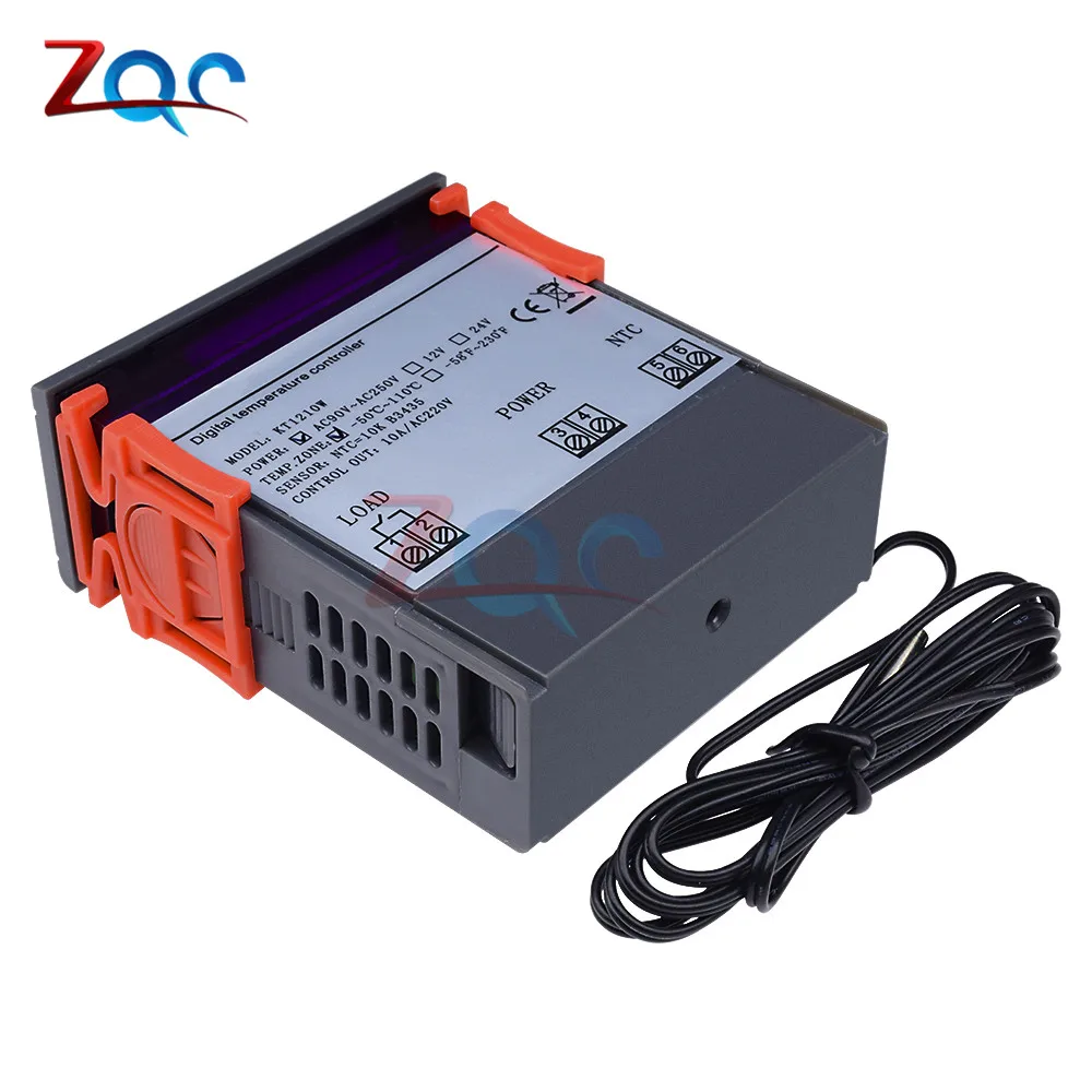 DC 12V 24V AC 110V 220V светодиодный цифровой Температура Управление; терморегулятор Термостат Управление W/нагревателем и охладителем зонд