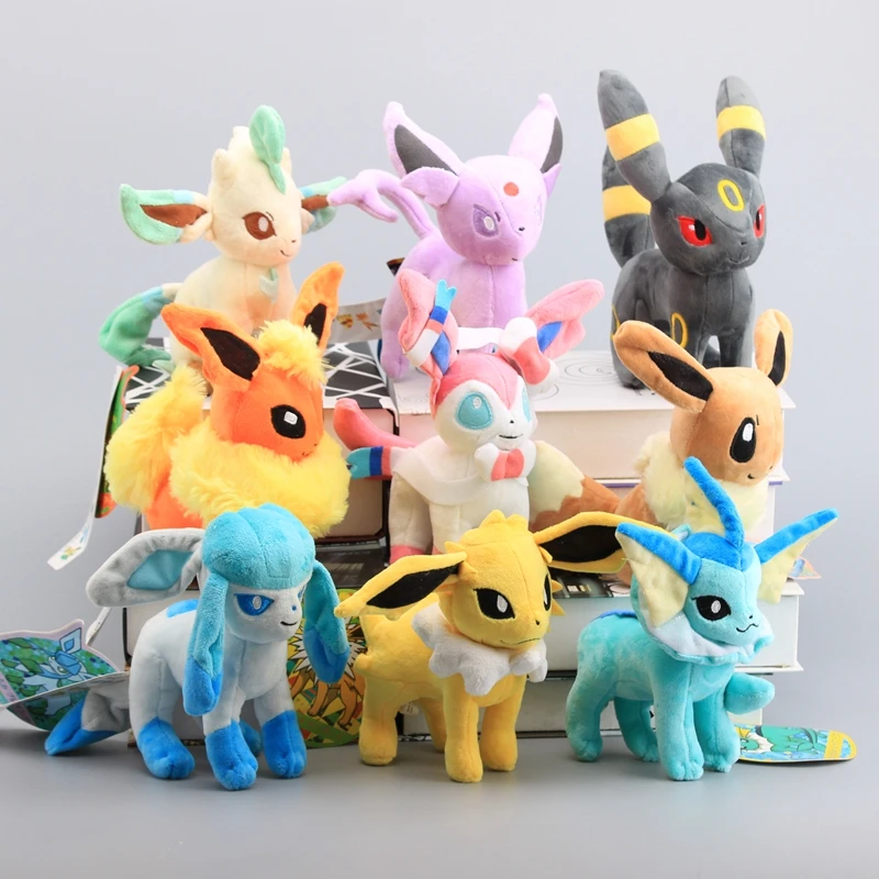 9 стилей " 20 см Плюшевые игрушки стоят Sylveon Umbreon Eevee Espeon Vaporeon Flareon Мягкие куклы подарок для детей