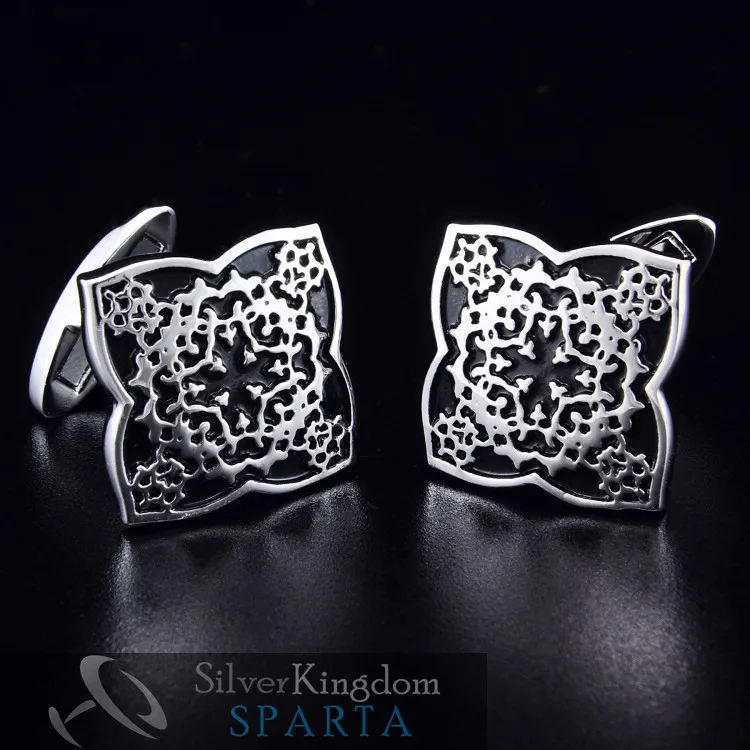 Спарта османские белые золотые гальванические запонки мужские + Бесплатная
