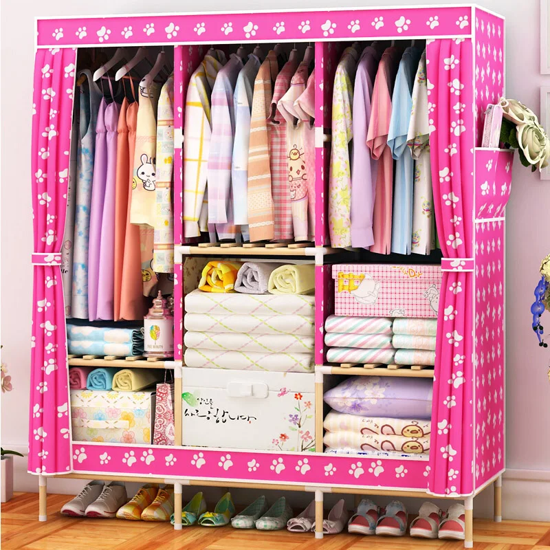 

2019 NEW Non-woven Wardrobe Closet Large And Medium-sized Storage Cabinets Simple Folding Reinforcement Receive Stowed Clothes