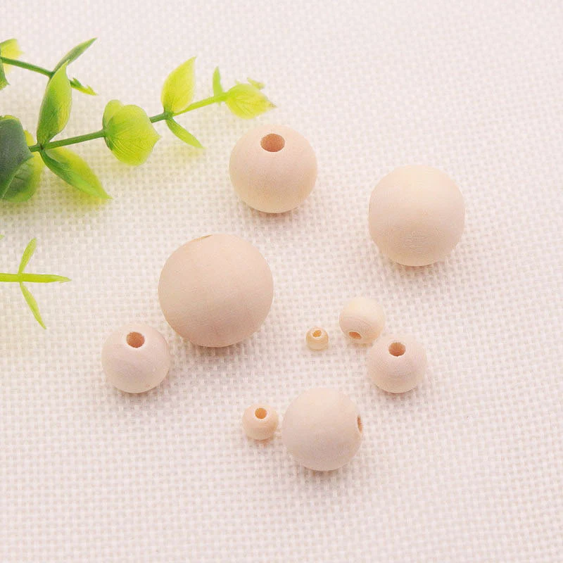 100PCS/Pack DIY Wooden Balls Lead-Free Accessories Eco-Friendly Natural Beads Round Spacer Bracelet jewelry Making | Украшения и