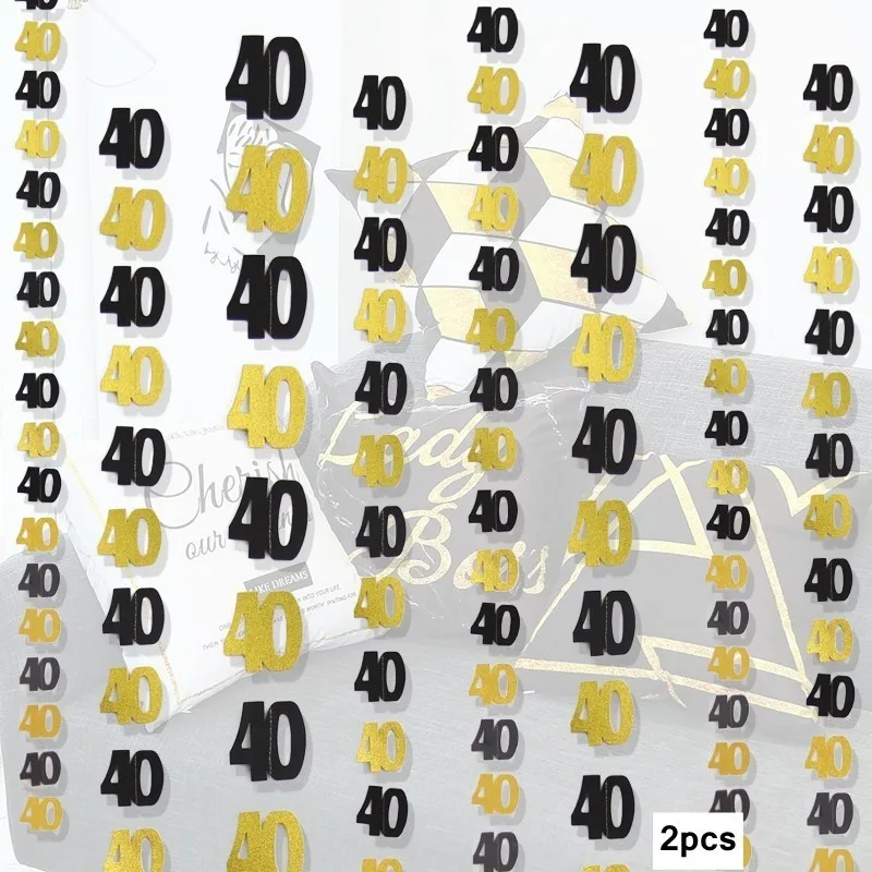 40-2pcs 18 Вт, 30 Вт, 40/50 лет воздушный шар "Конфетти" Бумага Гирлянда DIY подвесные кулоны вечерние баллоны Юбилей День рождения украшения - Цвет: 40-2pcs