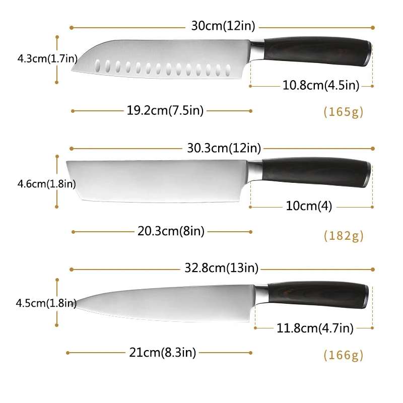 FHEAL 7/8 дюймов японские кухонные ножи из высокоуглеродистой нержавеющей стали нож