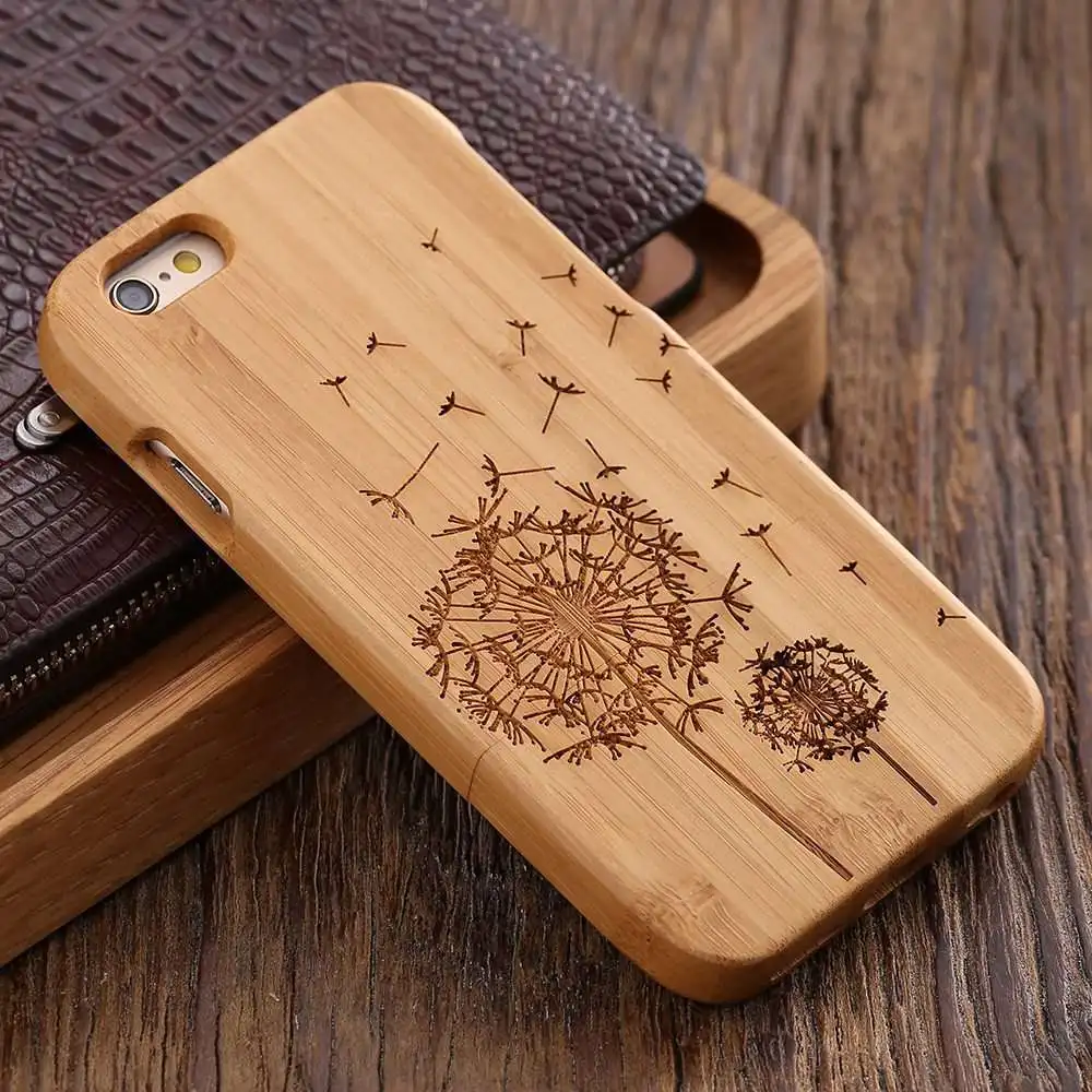 Bamboo Dandelion FLOVEME Деревянный чехол для iPhone 6 6 S Plus 5S 5 SE 3D Деревянный бамбуковый волчий крест чехол для samsung Galaxy S6 S7 Edge чехол для телефона s сумки - Цвет: Bamboo Dandelion