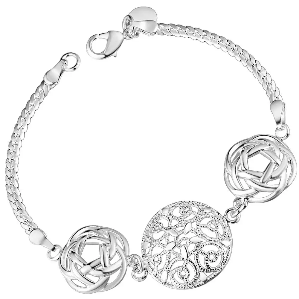 Счастливый цвет серебра талисман браслеты для женщин рождественские подарки