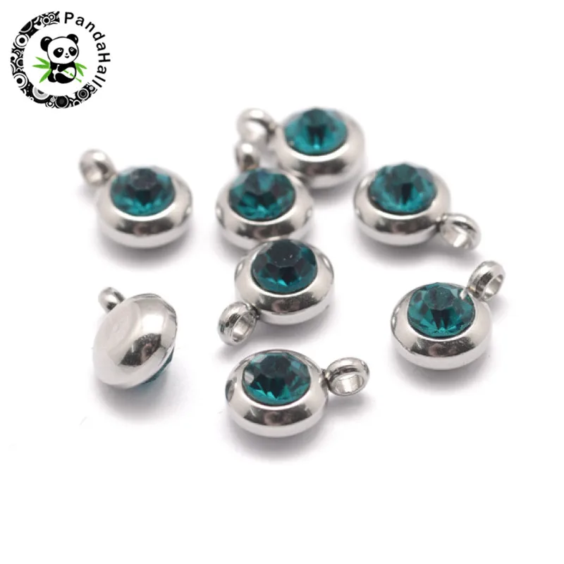 50 шт. 304 нержавеющая сталь граненые хрустальные стразы плоские круглые кулоны для