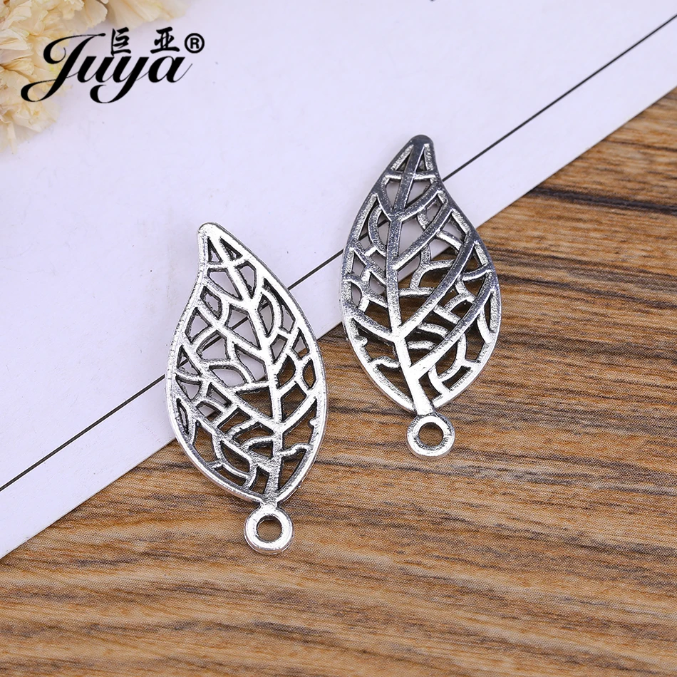 JUYA Ancient Fashion Necklace Jewelry Making Finding 32x15mm 20pcs Filigree Leaves Shape Pendant for Women AO0485 | Украшения и