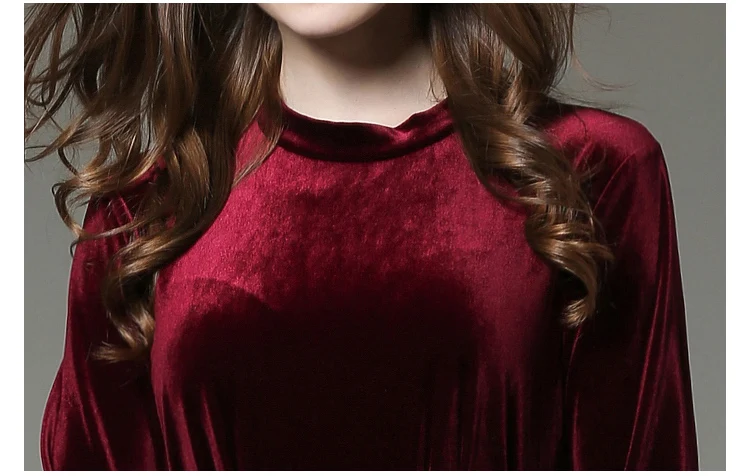 Весенне-осеннее велюровое платье для женщин с длинным рукавом и поясом кружевное