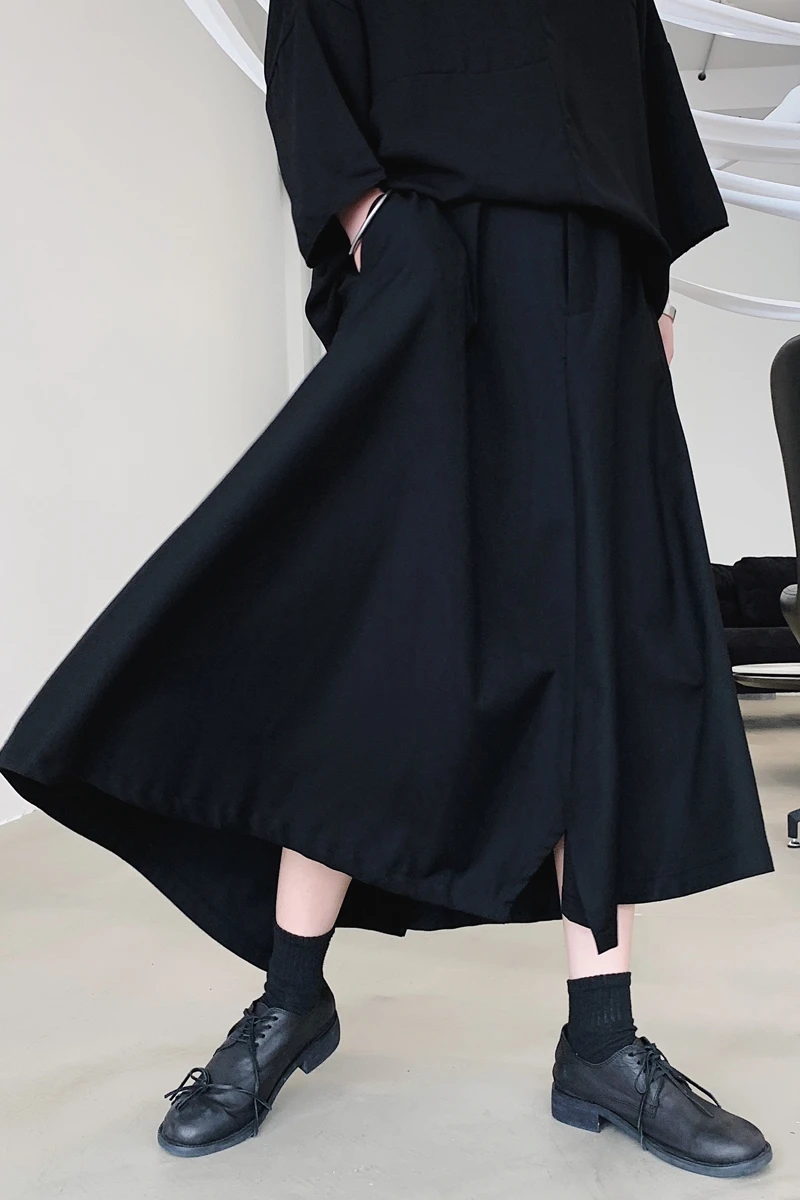 Харадзюку Мужские штаны мужские широкие шаровары свободные с асимметричным