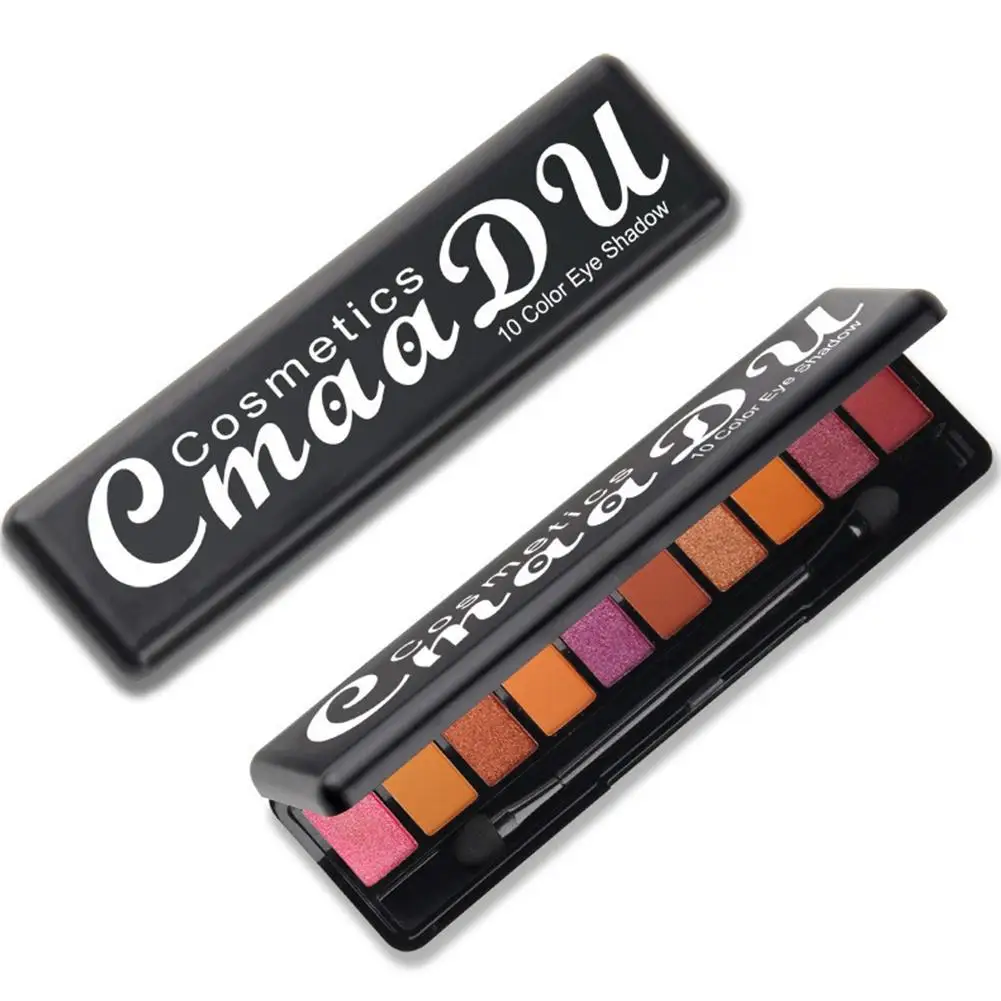 10 Color Eyeshadow Palette Waterproof Eye Pigment Powder Shimmer Matte Nude Shadow With brush Mirror Makeup Tools |