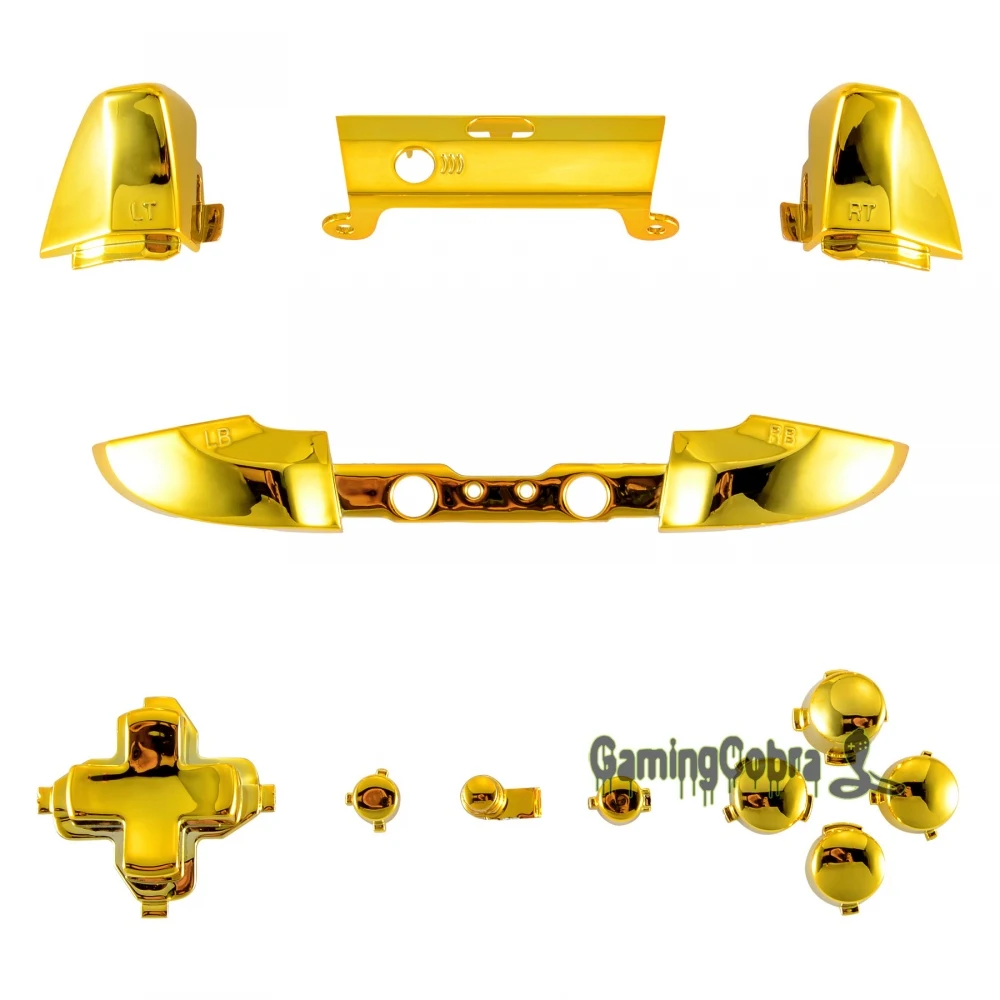 Комплект Chrome Gold RT LB кнопки и RB Dpad Repiar для Xbox One X игрового контроллера S SXOJ0201|buttons