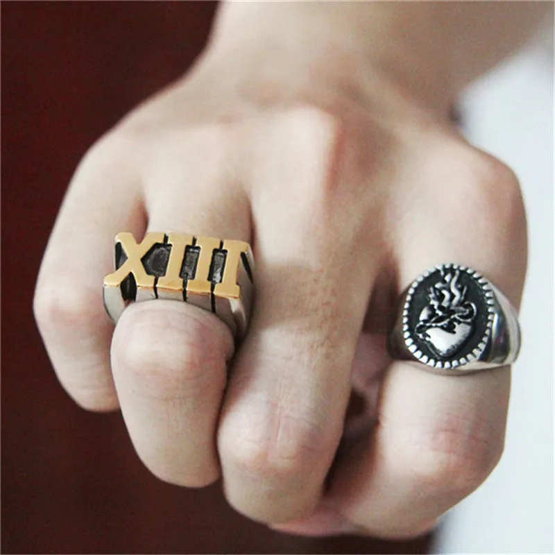 1 шт. кольцо из нержавеющей стали с надписью рома | Украшения и аксессуары