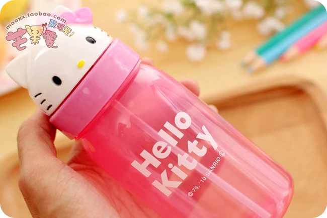 350 мл hello kitty, детский чайник для девочек, студенческий милый розовый, красный, мультяшный чайник на присоске, спортивные бутылки для улицы