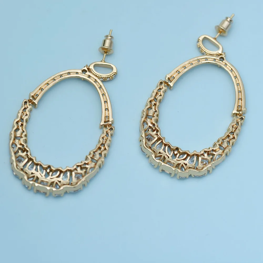 Luoteemi Новый Ослепительная Богемия себе большой Овальный мотаться Висячие серьги