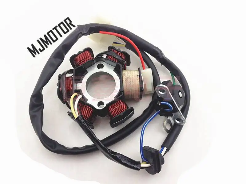 Дио 50cc 6 / 8 Катушка статор постоянного тока магнитный генератор переменного Статор для скутера Chinesse QJ Keeway