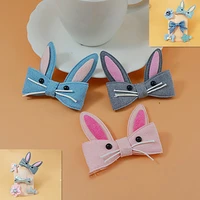 8pcs 6 26 8cm cloth art rabbit ear padded patches appliques for clothes sewing supplies diy hair bow decoration