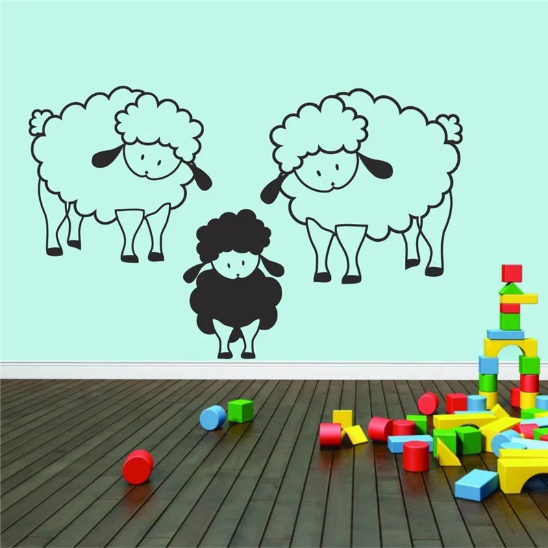 Съемный Овцы семейный стикер на стены Любовь Сделай сам милые шипы для детей