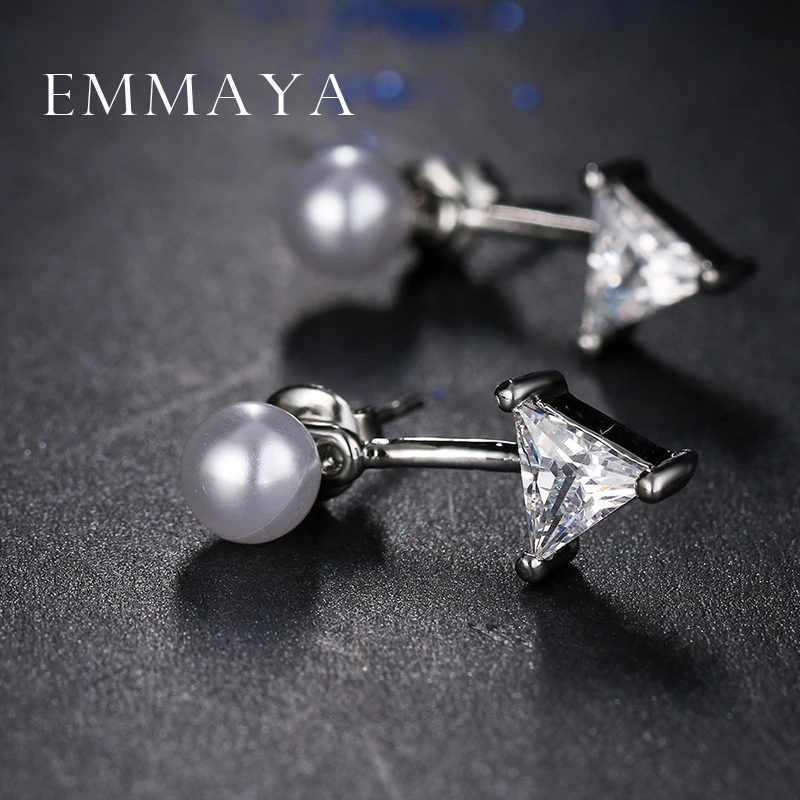 Женские жемчужные серьги Emmaya модные из циркония со стразами каффы украшения для