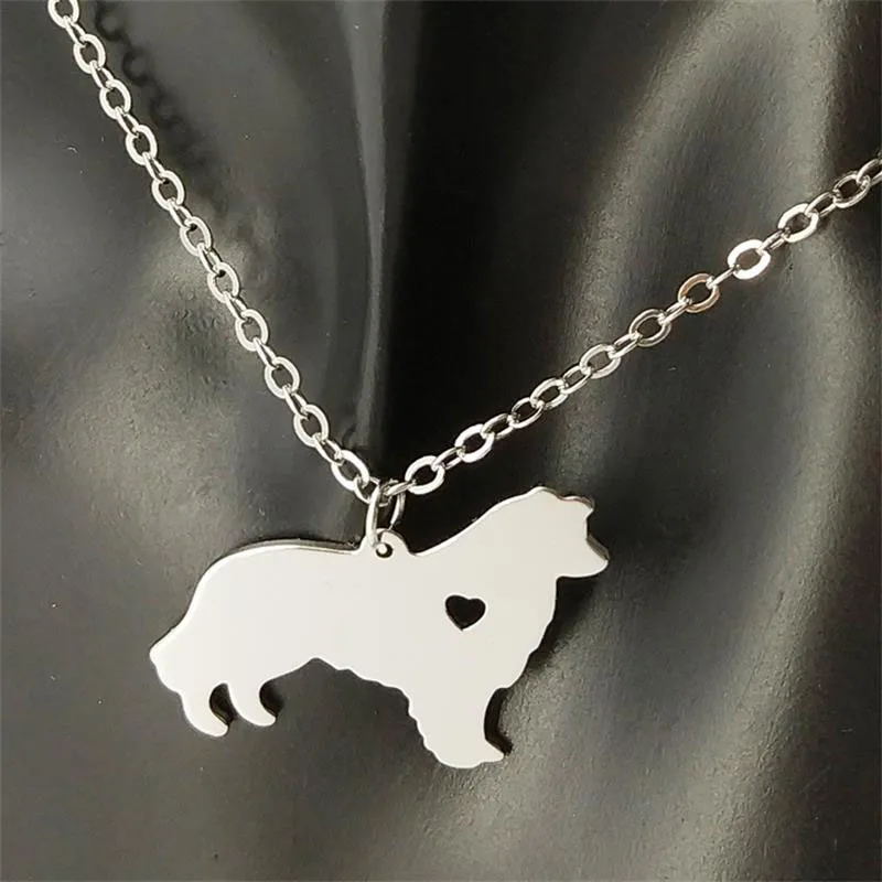 

Stainless steel love animal dog pendant necklace white bear dog necklace men and women jewelry Valentine's Day gifts