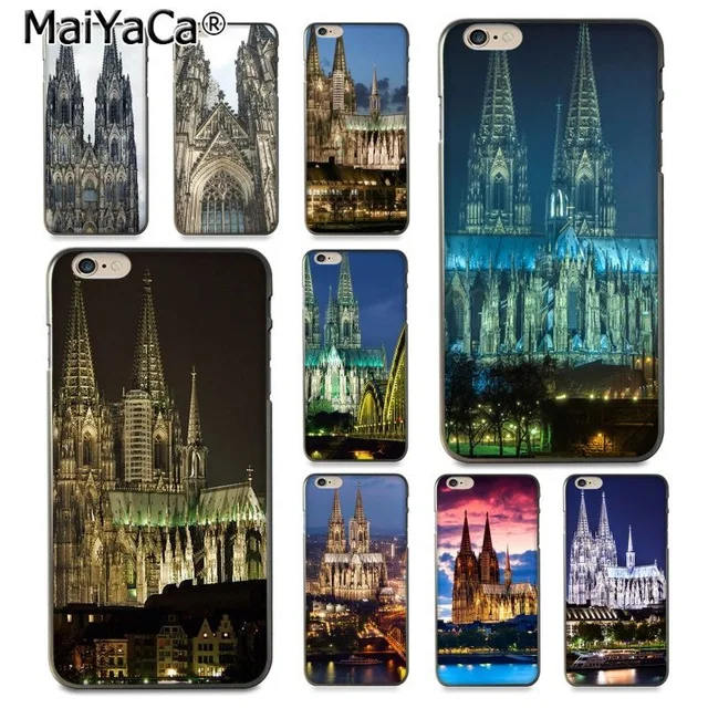 MaiYaCa пейзаж немецкий Кельнский Собор для iPhone 5C 5S 6S 7 8 Plus X XR XS MAX черный мягкий чехол