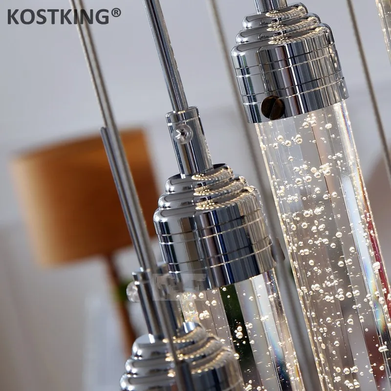 S форма длинная Люстра хрустальная люстра лестница спиральная осветительный