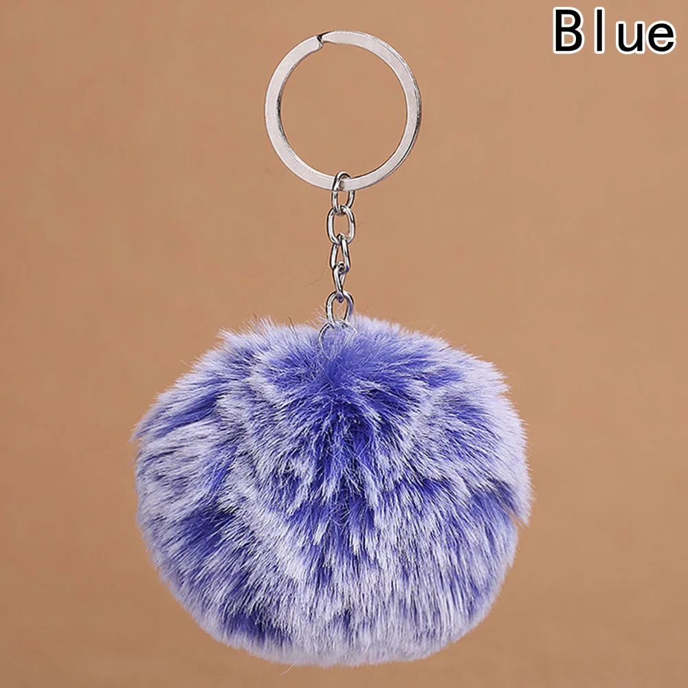 Модный пушистый брелок для ключей с шариком из кроличьего меха кольца милым