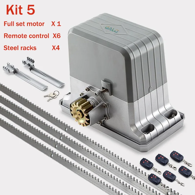 kit 5 1800KGS автоматические раздвижные ворота оператора AC220V/110 V мотор как доводчик двери ворота двигателя(датчик, кнопка, лампа, опционально - Цвет: kit 5