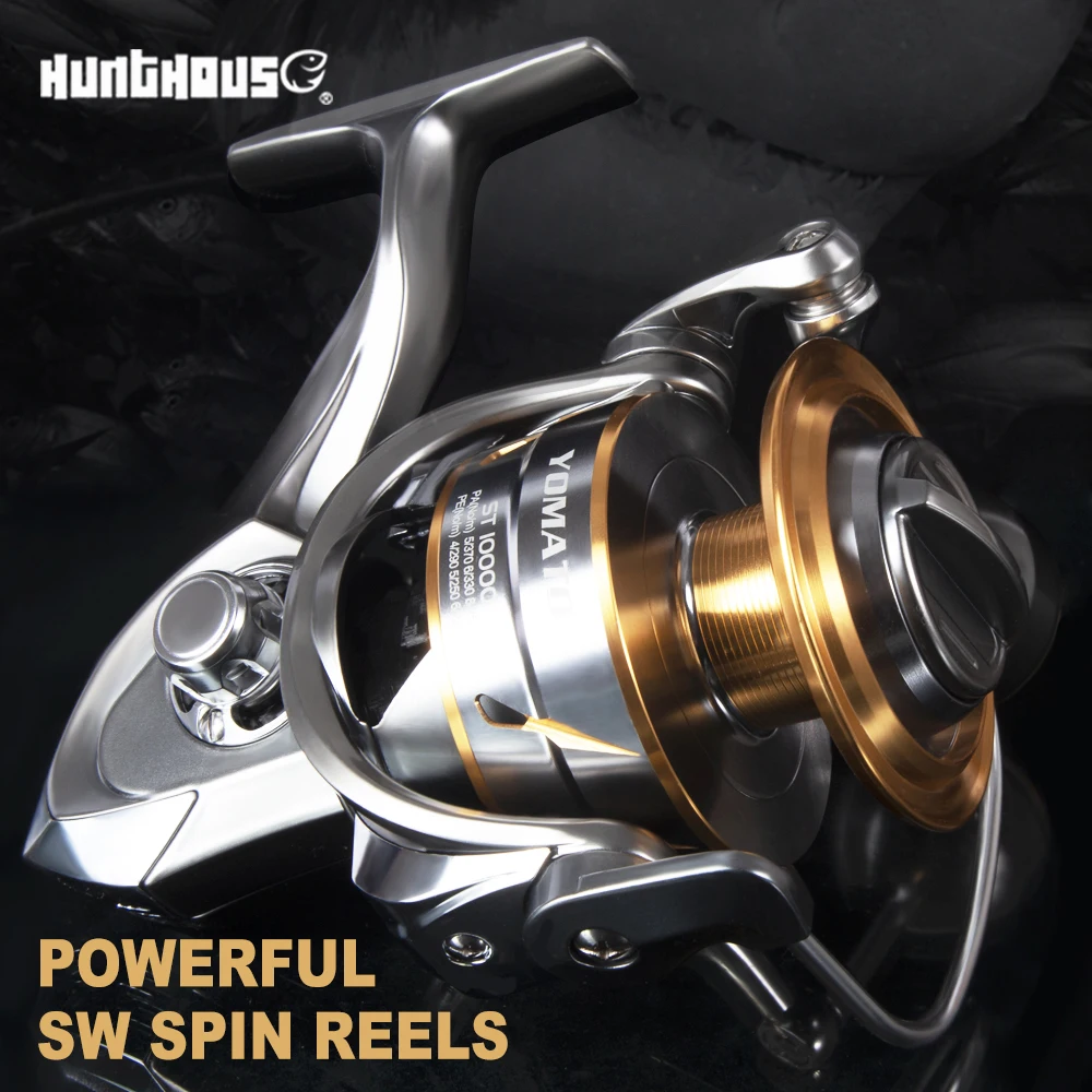 

HuntHouse Japan Made Fishing Reel Powerful SW Spin Reels Saltist SW3000- SW10000 Jigging Spinning Trolling 10BB Alloy 20kg