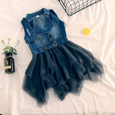 Spring new girls mesh princess dress vest cowboy | Детская одежда и обувь
