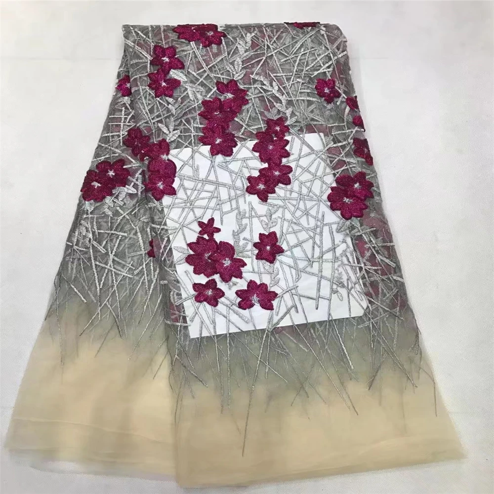 2017 последние африканские блесток вышитые Кружево Ткань Высокое качество