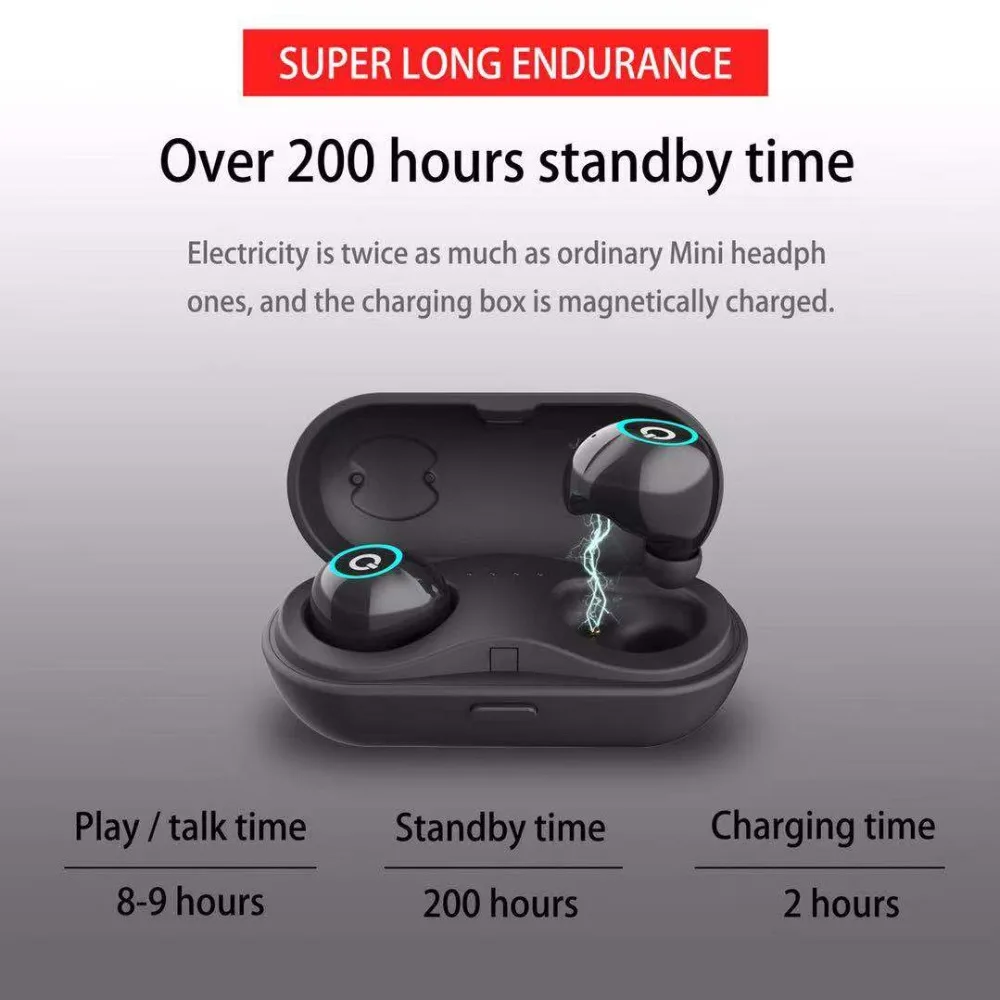 TEBERBOOM Q18S Wireless TWS Earbuds V5.0 Bluetooth Earphone Headset Deep Bass Stereo Sound Sport For Samsung Iphone | Электроника