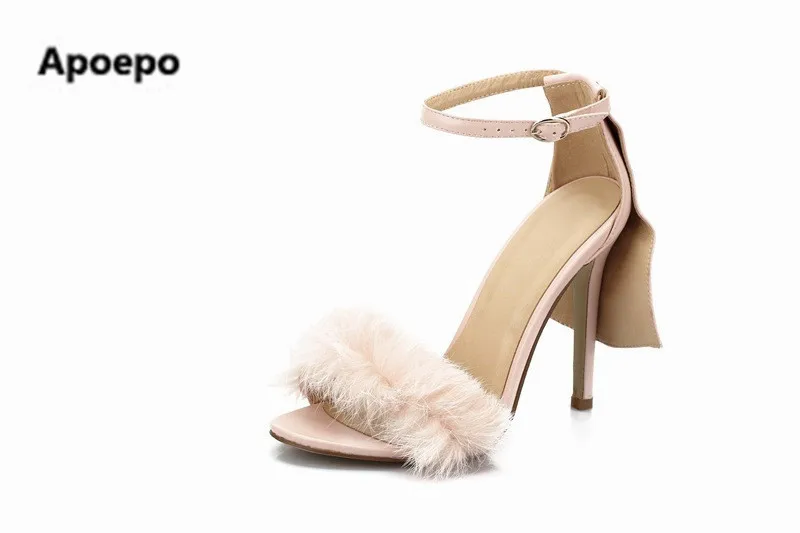 

Sales hot selling pink women sandals appliques buckle summer pumps thin heels high heels women shoes zapatos mujer big size 42