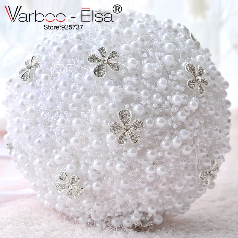 

Vintage Rhinestone Pearl Bridal Bouquet Perlas Artificial Purple Wedding Bouquets 6 Colors Artificial Wedding Bouquets