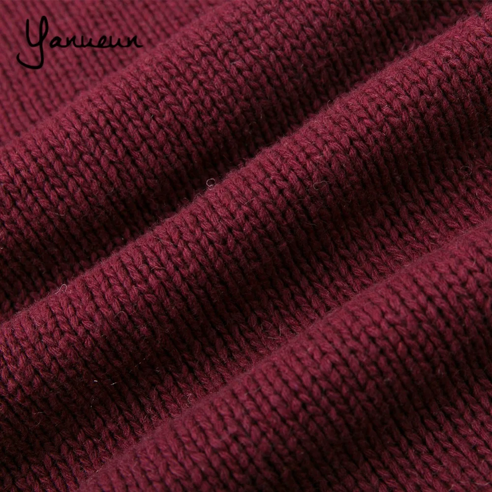 Yanueun/2017 женские свитера и пуловеры Дамское пикантное платье с разрезом по бокам