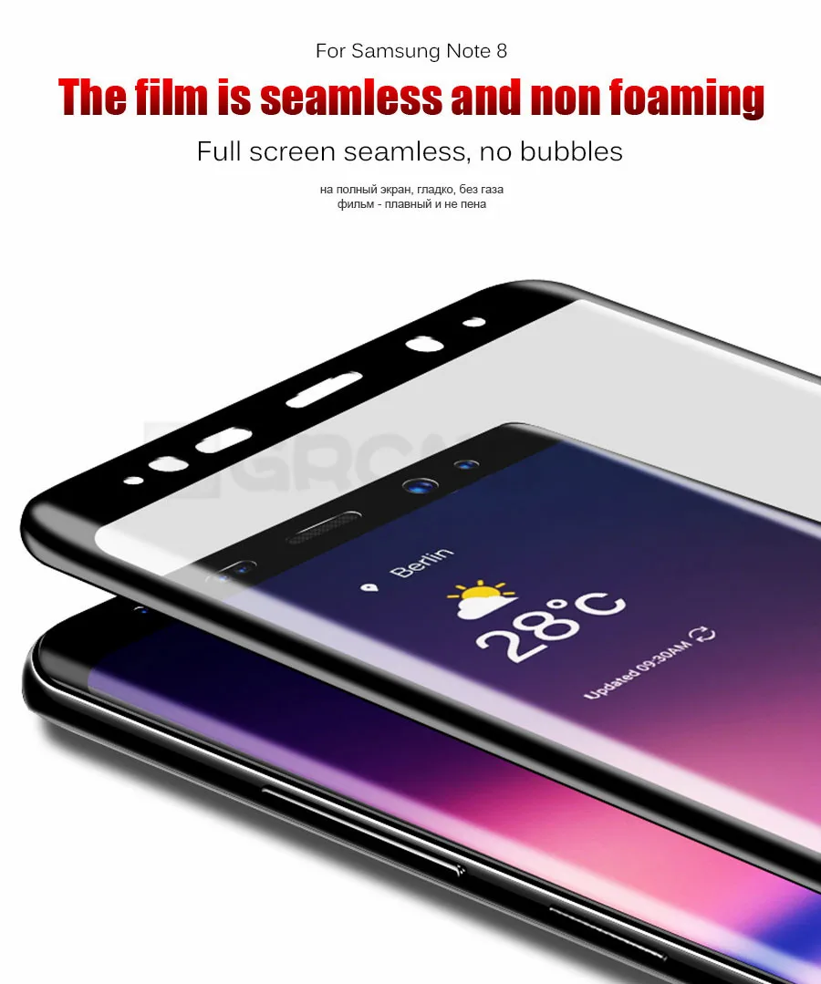 4D изогнутое закаленное стекло полное покрытие для samsung Galaxy S8 S9 Plus S7 Edge Защитная пленка для экрана для samsung Galaxy Note 8 стекло