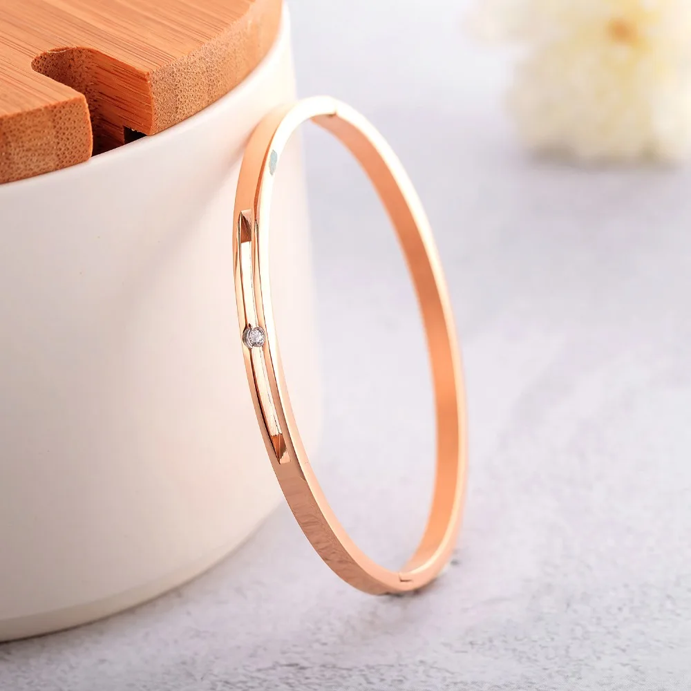 Новая мода розовое золото/золотой/белый женские браслеты из нержавеющей стали