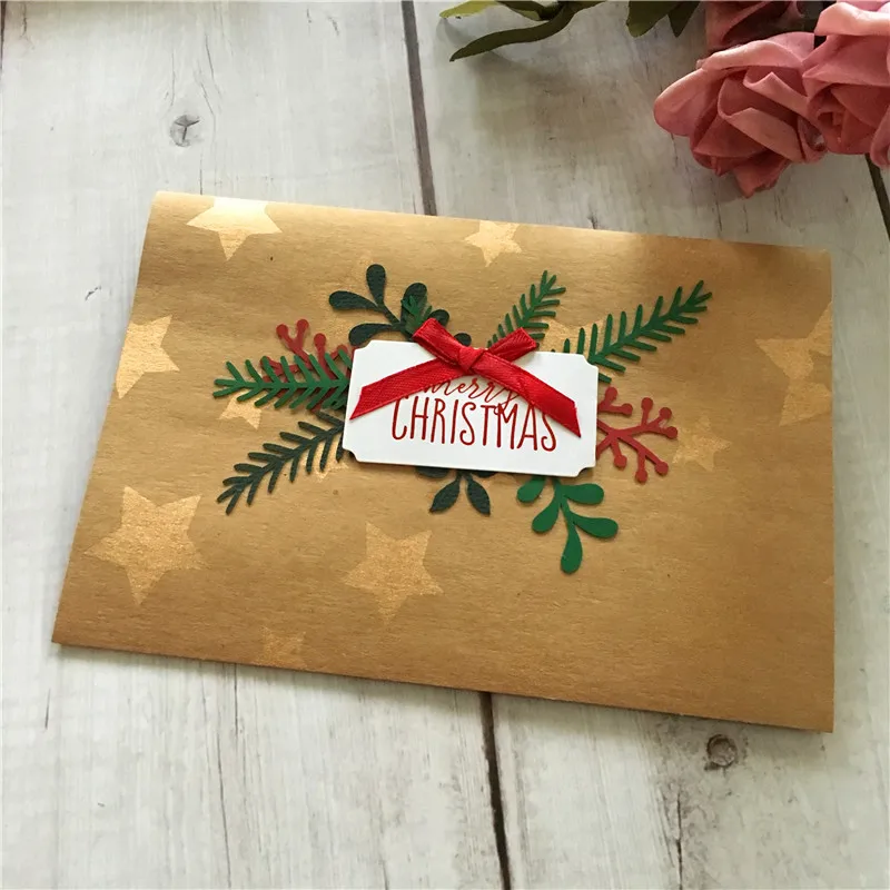 Украшение для рождественской карты металлические трафареты вырезания сделай