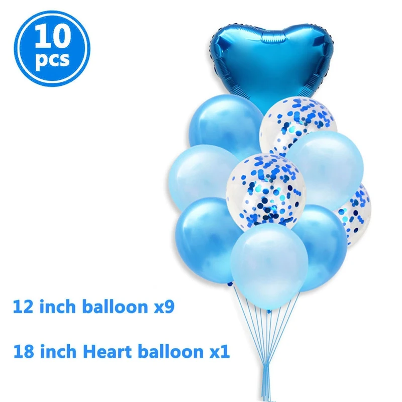 Heronsbill 10 шт. микс BabyShower латексные шары 1st Happy День Рождения украшения для маленьких детей взрослых его мальчик девочка пол раскрыть - Цвет: Насыщенный сапфировый