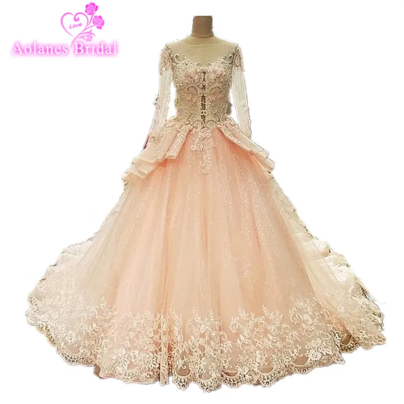 Vestido De Noiva новый дизайн 2017 новое пышное свадебное платье с длинными рукавами и