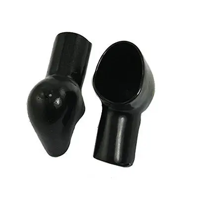 10 x Black Soft Plastic Smoking Pipe Shaped Battery Terminal Caps Boots
