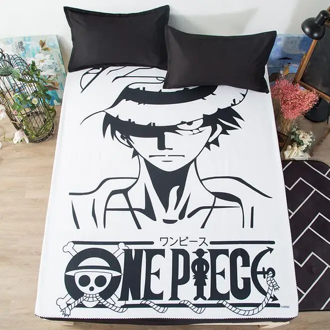 Anime ONE PIECE Sexy Cartoon Fitted Sheets with Elastic Band 120*200 150x200 180*200cm Mattress Cover Teen Adult Dorm Home Decor
