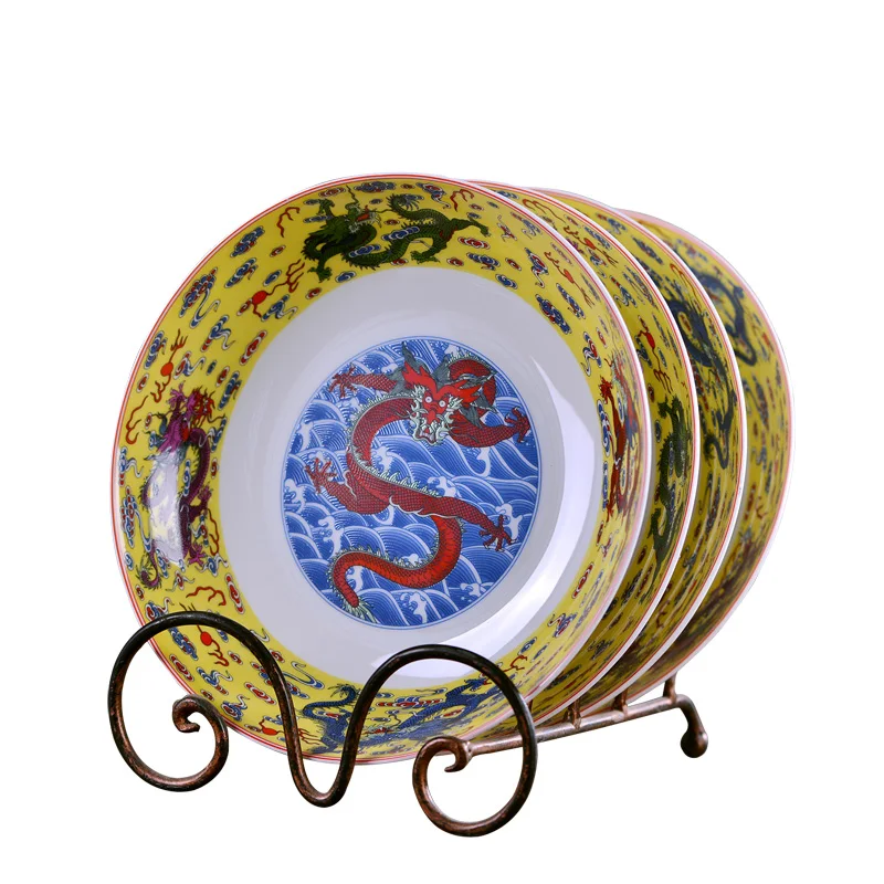 8 дюймовая тарелка с драконом Цзиндэчжэнь керамические винтажные декоративные