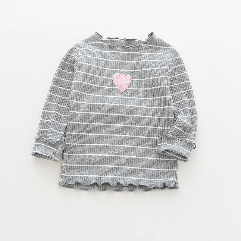 2018 осенние вязаные топы в полоску для маленьких девочек хлопковая футболка с