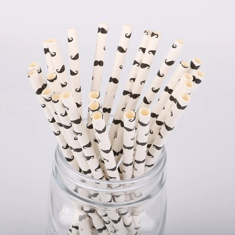 Черные усы в виде зебры 25 шт. свадебные сувениры питьевые соломинки детское