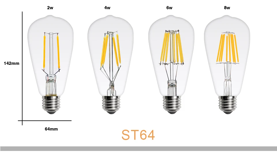Светодиодный лампа накаливания Эдисона E14 E27 220V C35 G45-G95 ST60 A60 T45 2W 4W 6W 8W подвесной светильник в стиле ретро лампы в форме свечи люстра лампа украшения дома светильник